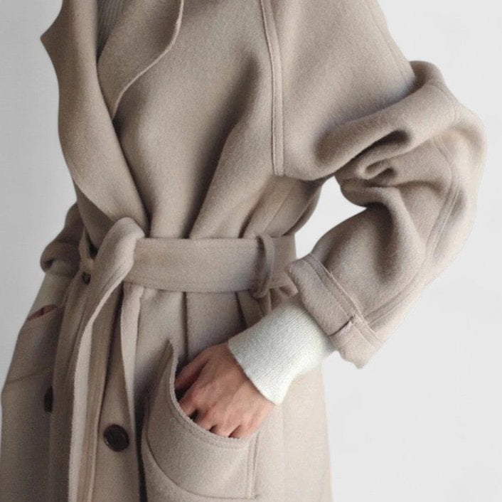 Bayer Modehaus - Damen Langer Zweireiher-Mantel mit Bindegürtel, Oversized - Produktbild 5