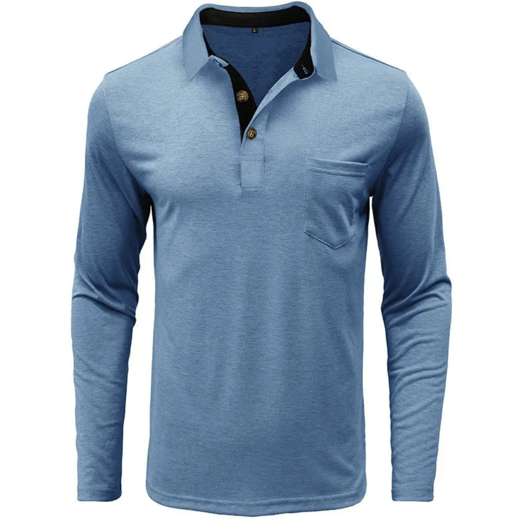 Bayer Modehaus - Herren Langarm-Poloshirt mit Polokragen und Brusttasche - Produktbild 16