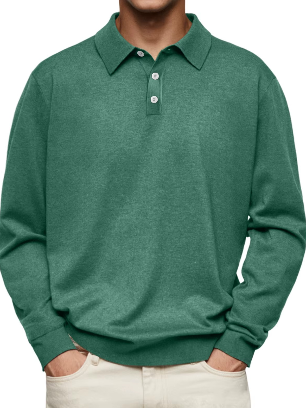 Herren Polo Pullover mit Polokragen, Knopfleiste und Feinstrickoptik