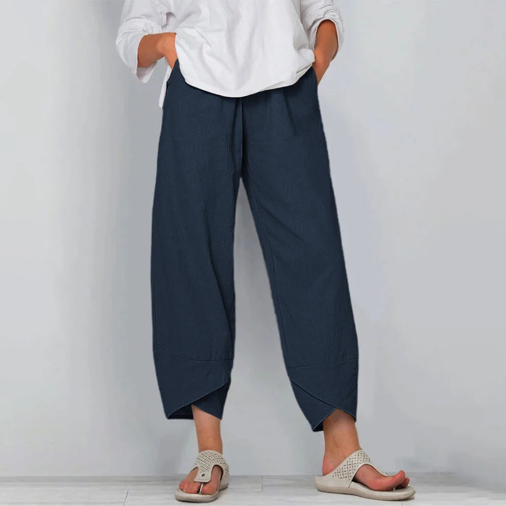 Weite 7/8-Hose mit Ballon-Bein in Marineblau