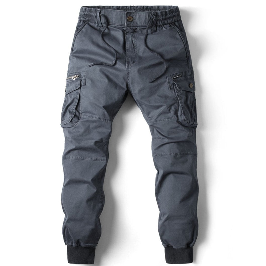 Cargohose Herren in Twilloptik mit schmal zulaufender Passform