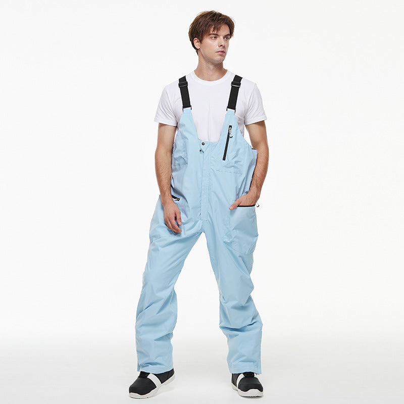 Skihose Damen und Herren als Latzhose mit Brusttasche in Hellblau