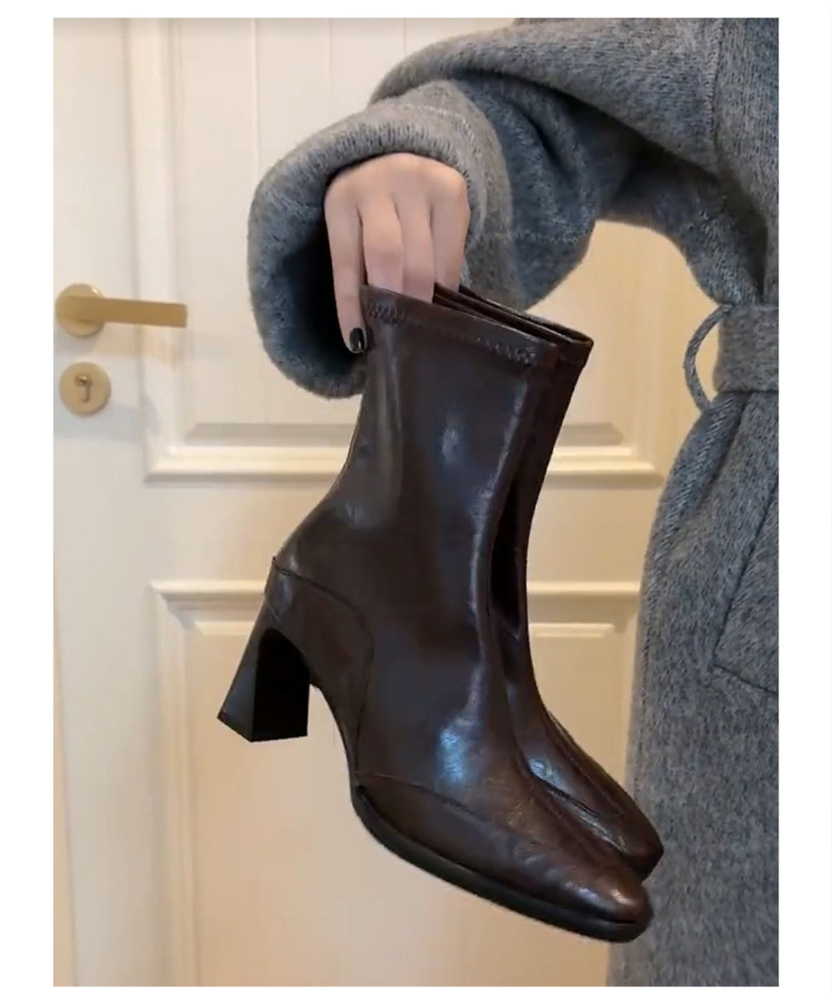 Boots mit Karreespitze und Blockabsatz für Damen
