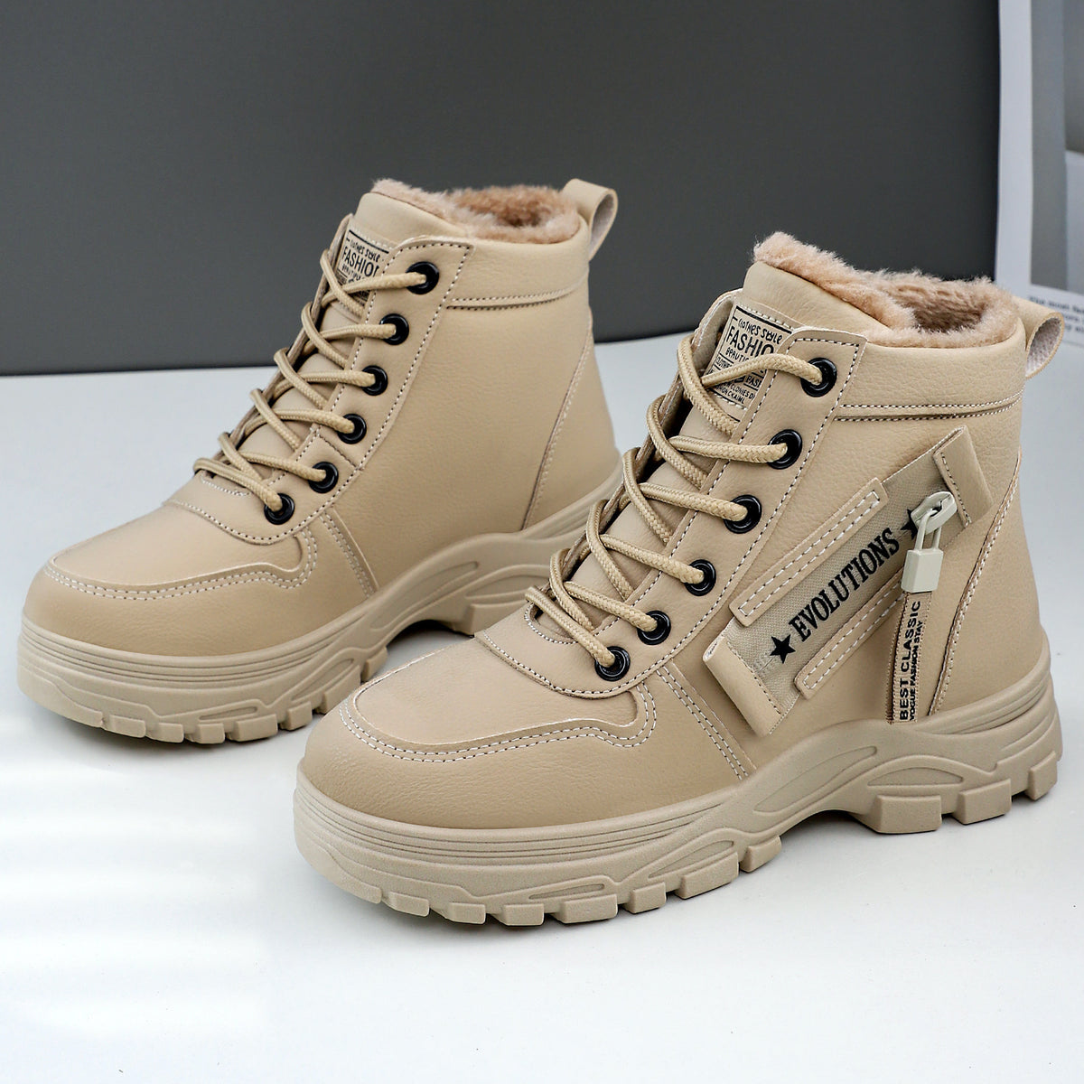Boots mit Plateau und Schnürung für Damen