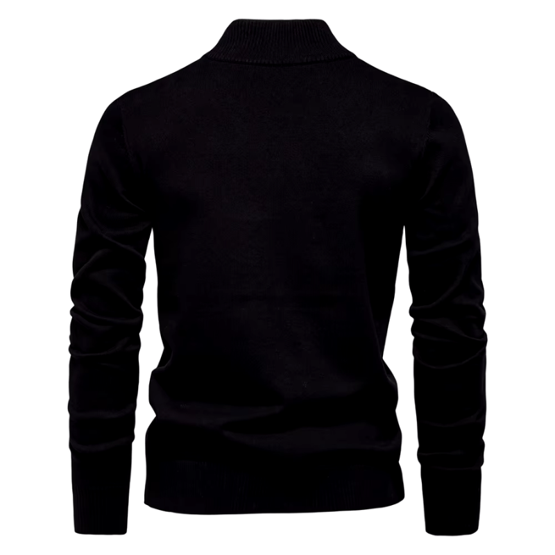 Herren Pullover mit Troyer-Kragen und Reißverschluss, Feinstrick