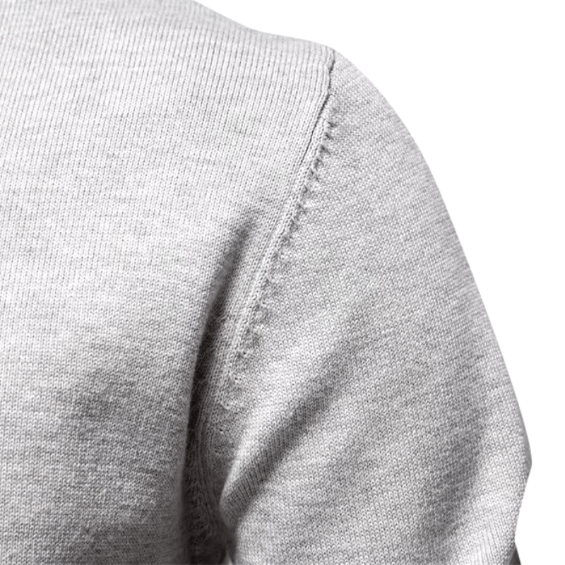 Herren Pullover mit Troyer-Kragen und Reißverschluss, Feinstrick