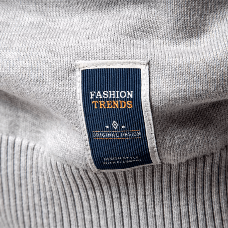 Herren Pullover mit Troyer-Kragen und Reißverschluss, Feinstrick