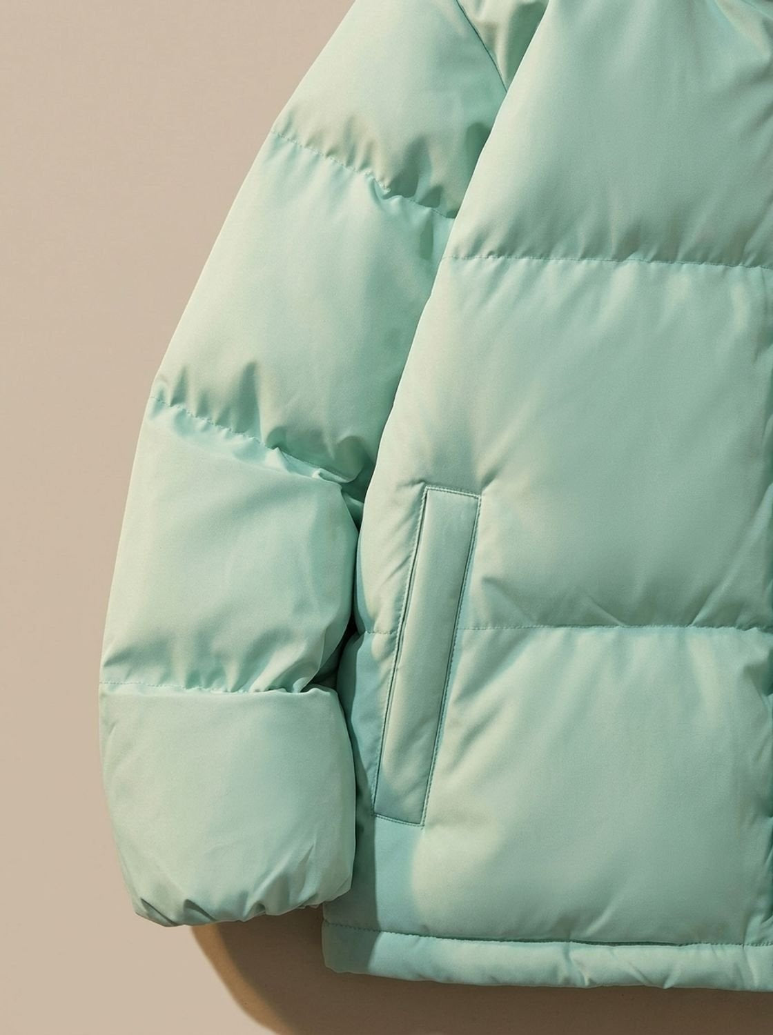 Daunenjacke Damen mit Sherpa-Fleece-Futter und Kapuze, hüftlang