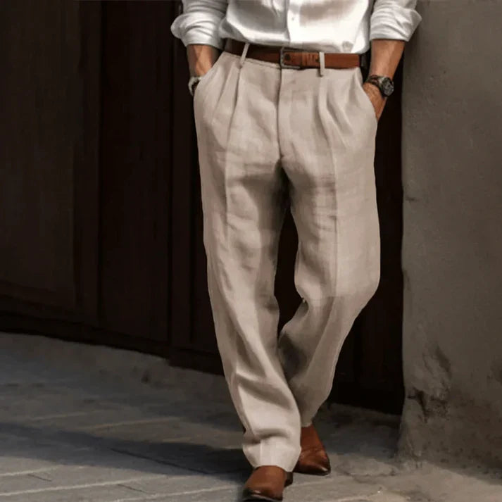 Herren Hose mit weitem, fallendem Bein, Beige