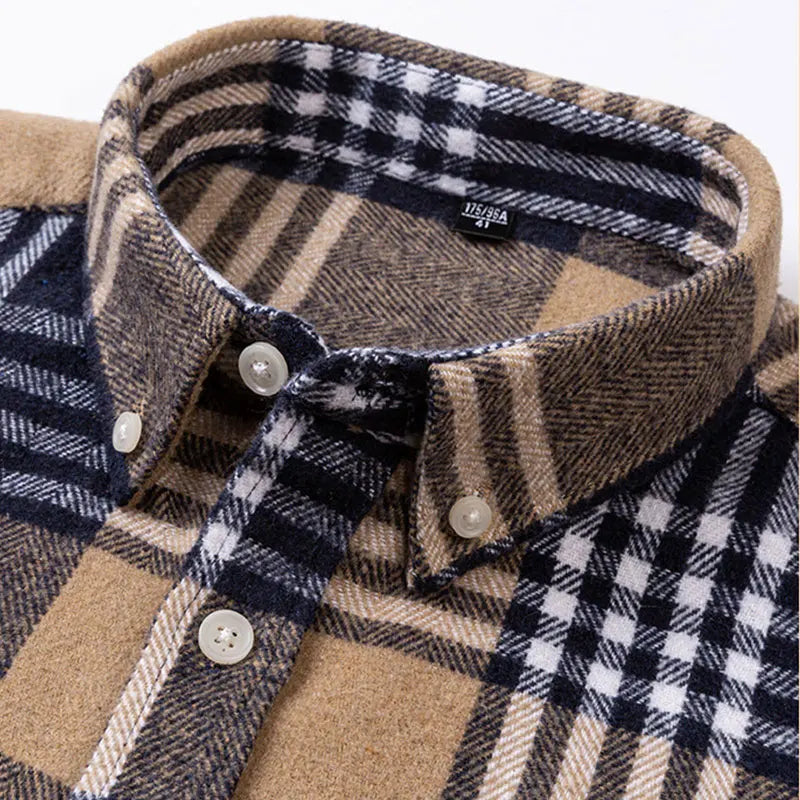Kariertes Flanellhemd mit Button-Down-Kragen für Herren - Ansicht 14