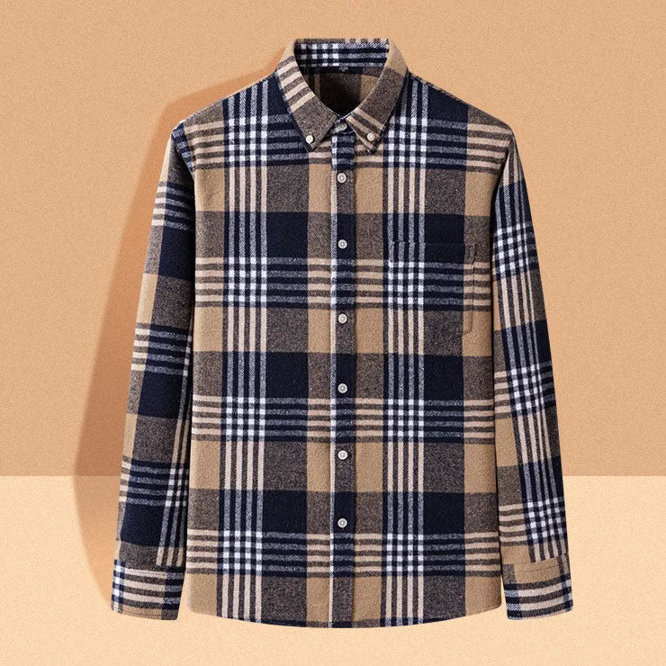 Kariertes Flanellhemd mit Button-Down-Kragen für Herren - Ansicht 19