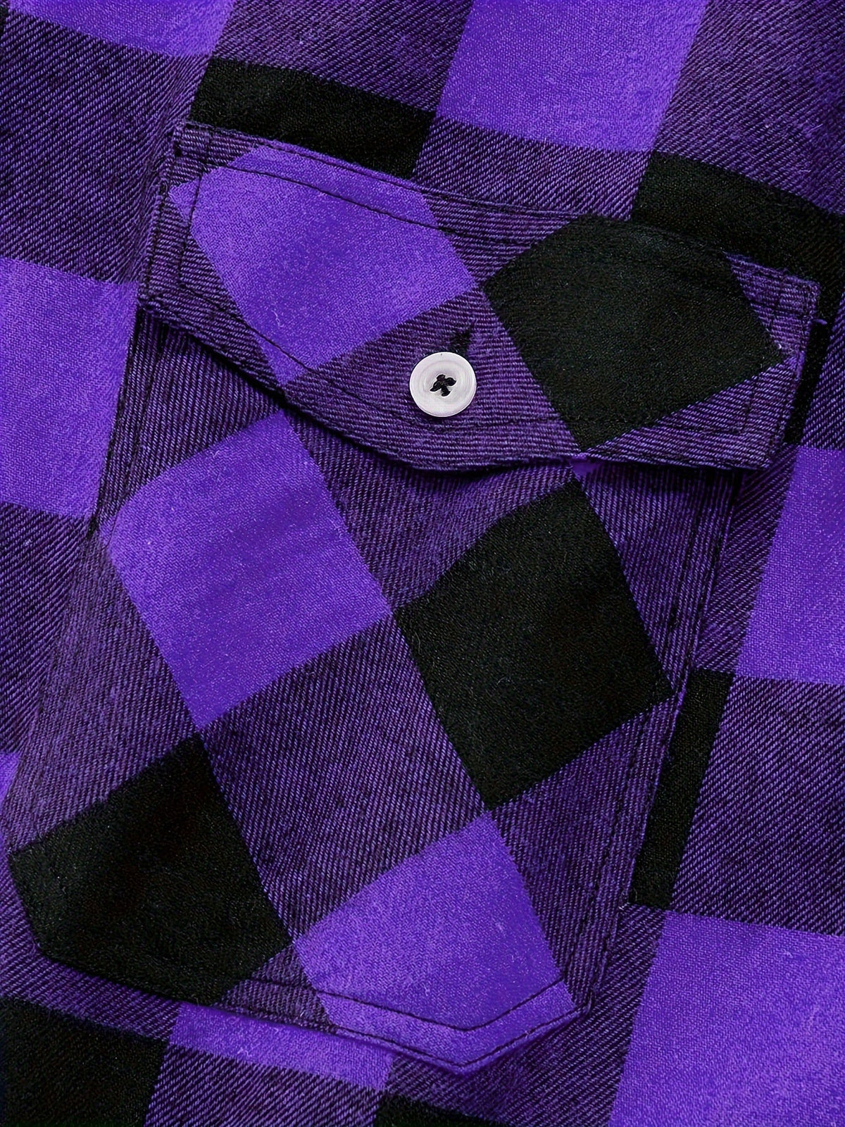 Flanellhemd mit Blockkaro und Brusttaschen für Herren