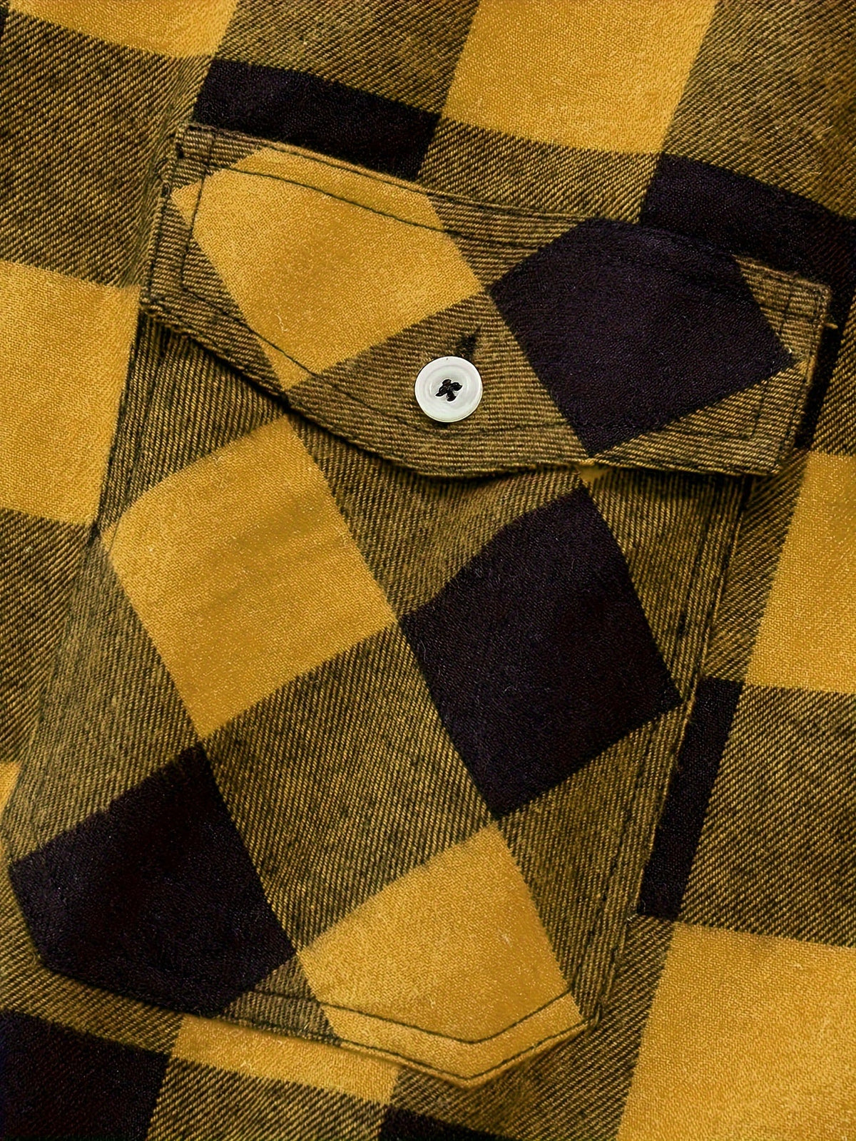 Flanellhemd mit Blockkaro und Brusttaschen für Herren