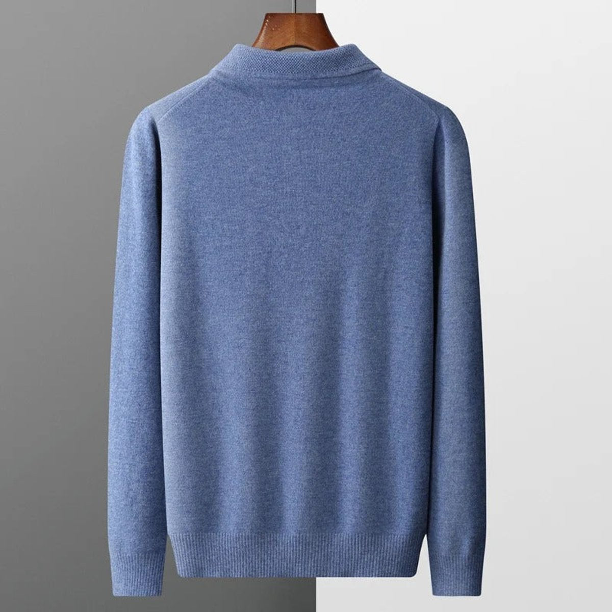 Herren Kaschmirpullover mit Polokragen und Knopfleiste für das Büro