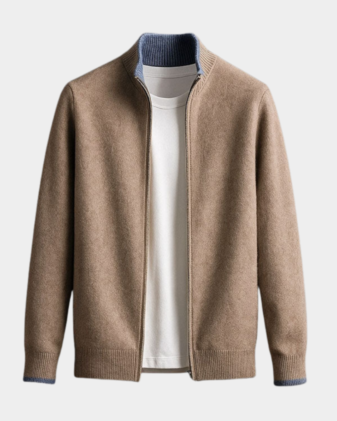 Herren Winter Strickjacke mit Reißverschluss, italienisch gestrickt
