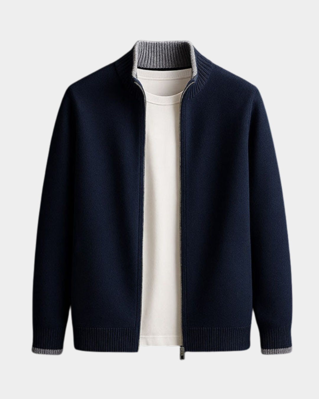 Herren Winter Strickjacke mit Reißverschluss, italienisch gestrickt