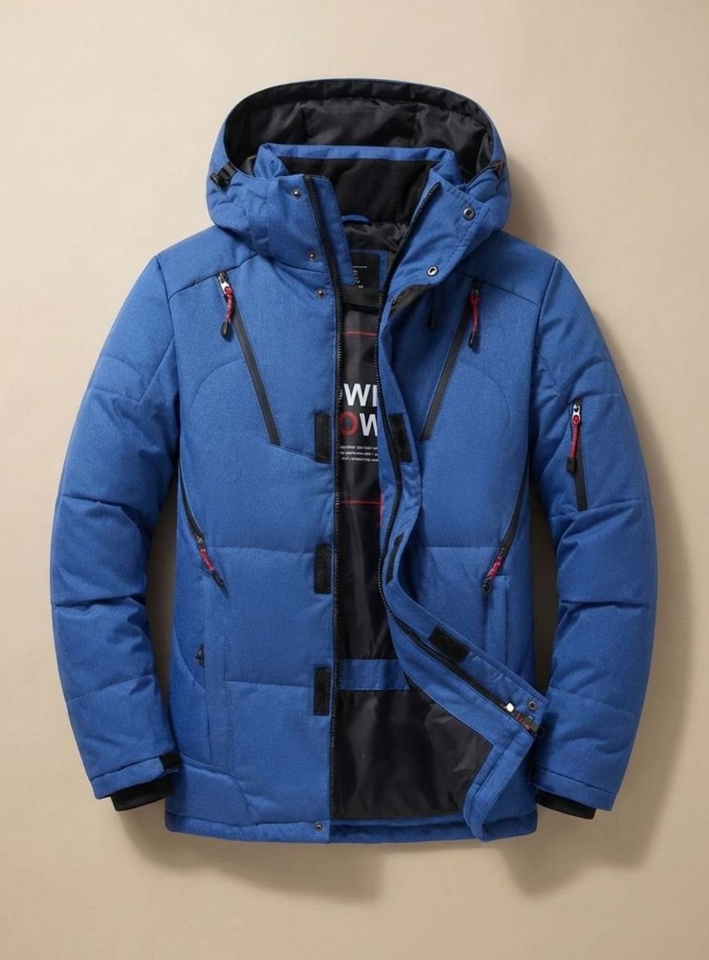Winterjacke Herren winddicht mit Kapuze und warmer Daunenfüllung