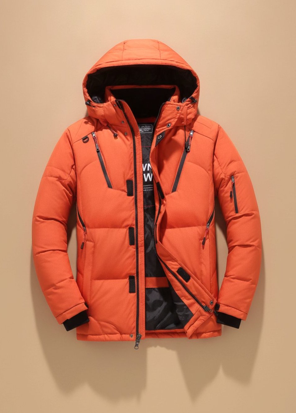 Winterjacke Herren winddicht mit Kapuze und warmer Daunenfüllung