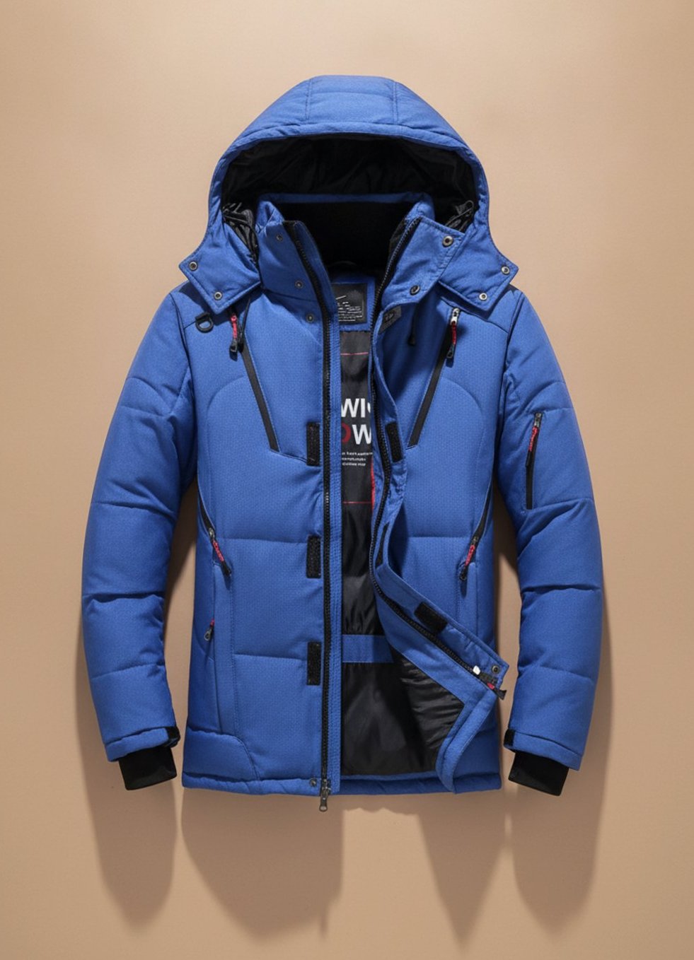 Winterjacke Herren winddicht mit Kapuze und warmer Daunenfüllung