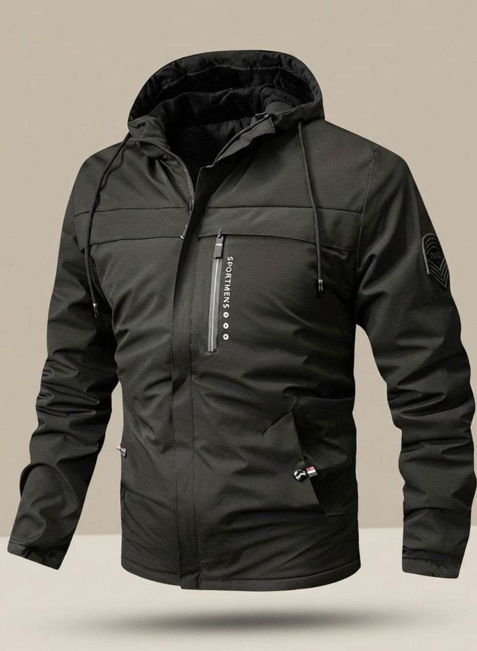 Winterjacke Herren Wasserdichte Kapuzenjacke mit Fleece-Innenfutter