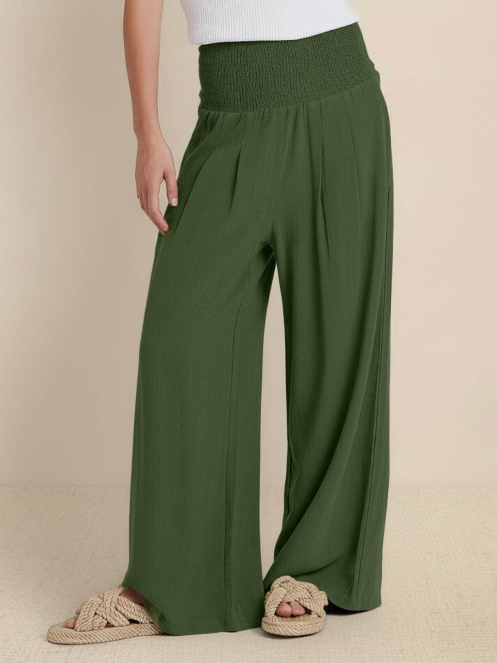 Damen Palazzohose mit Smokbund und weitem Bein - weitere Ansicht