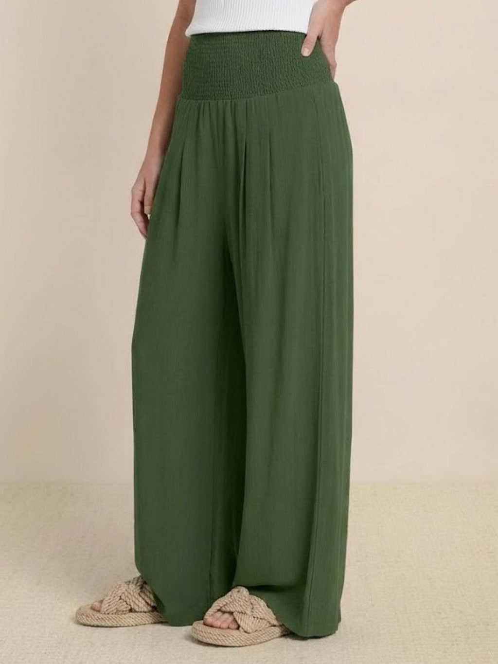 Damen Palazzohose mit Smokbund und weitem Bein - weitere Ansicht