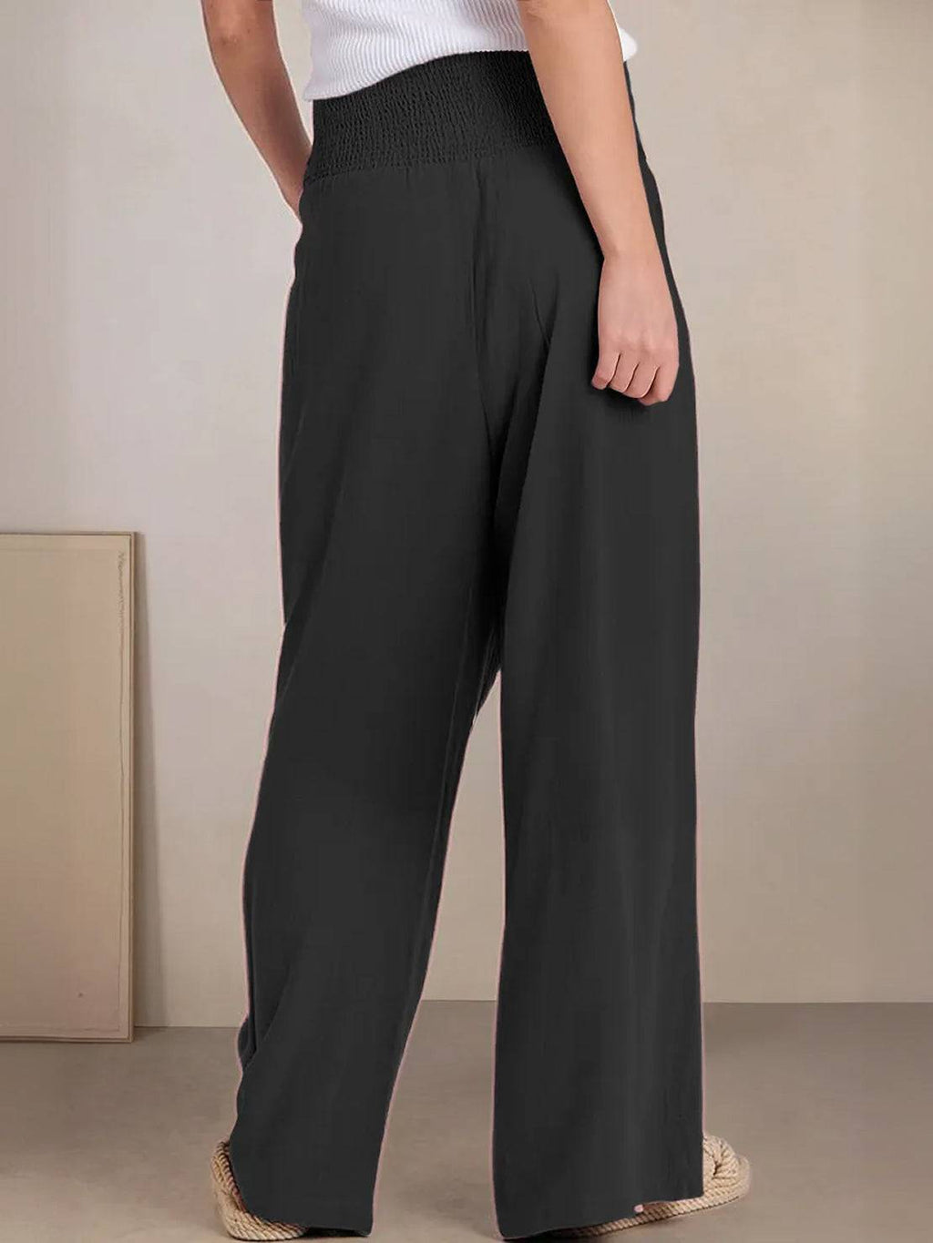 Damen Palazzohose mit Smokbund und weitem Bein - weitere Ansicht