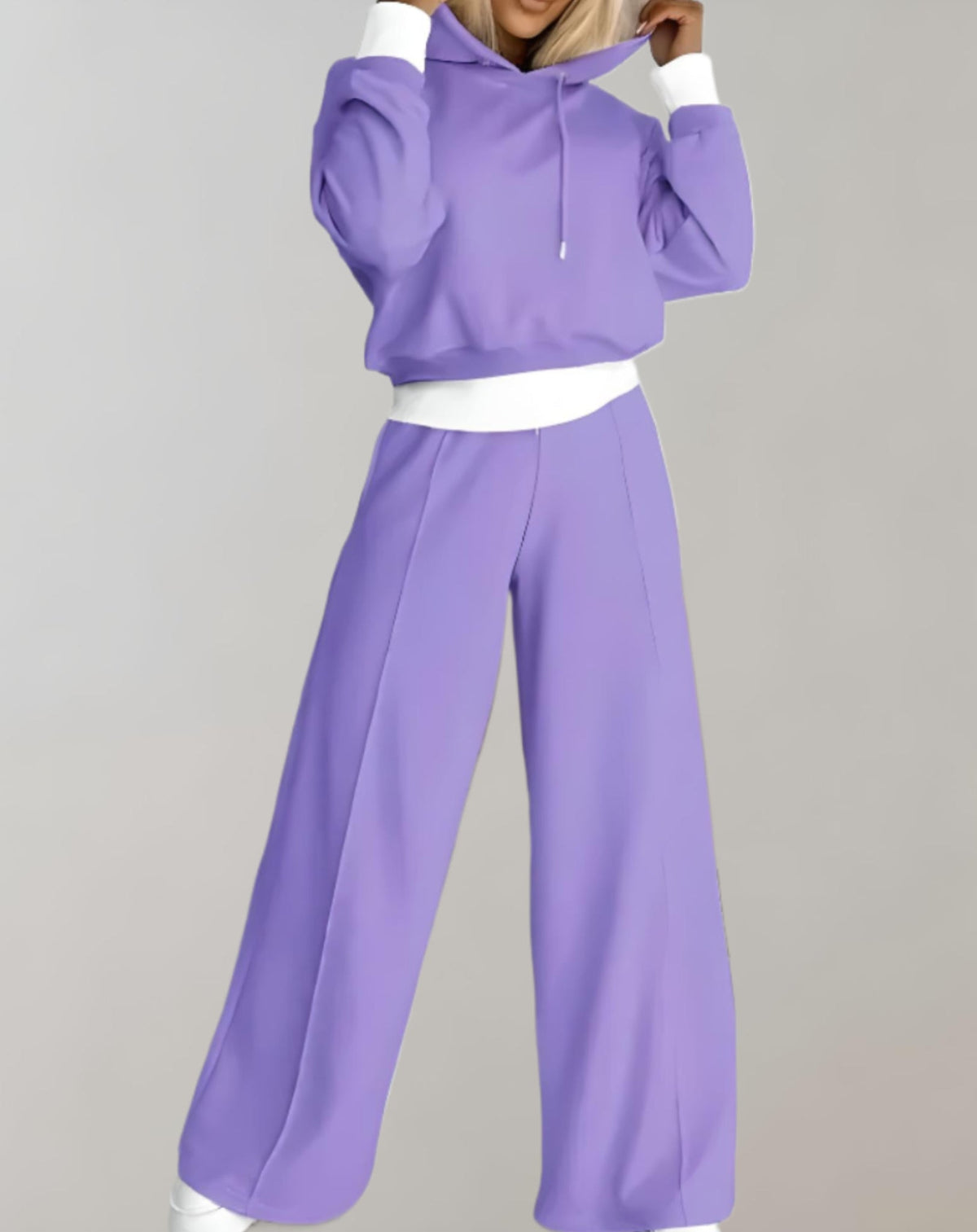 Hoodie im Set mit langer Jogginghose für Damen in Lila - Ansicht 2