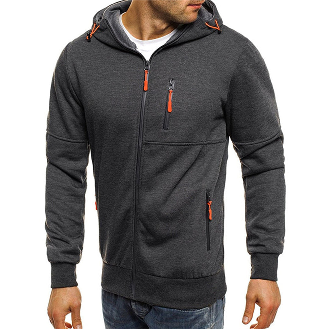 Hoodie mit durchgehendem Zipper und Kapuze für Herren - Ansicht 4