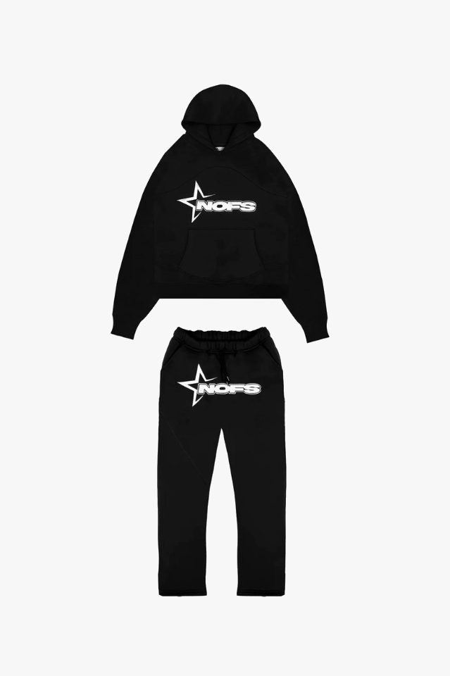 Hoodie mit Fronttasche im Set mit Trainingshose für Herren in Schwarz - Ansicht 5