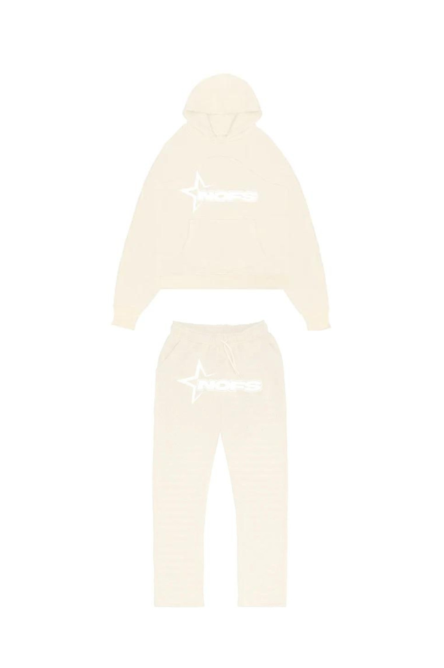 Hoodie mit Fronttasche im Set mit Trainingshose für Herren in Beige - Ansicht 8