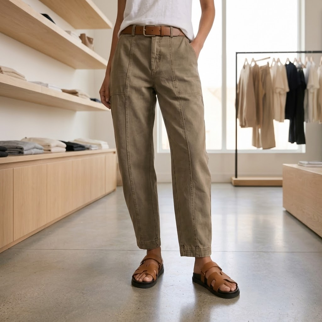 Hose mit hohem Bund und schmalem Bein für Damen