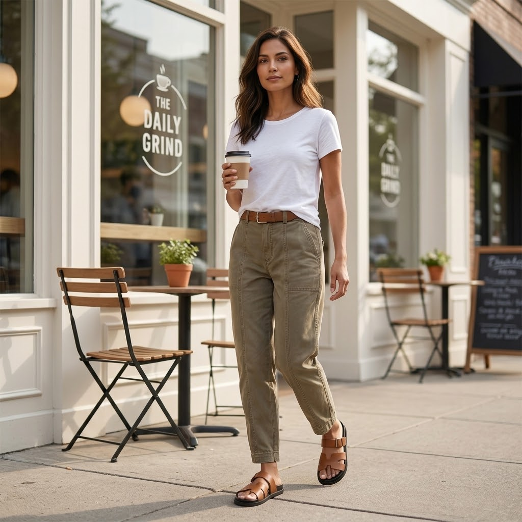 Hose mit hohem Bund und schmalem Bein für Damen