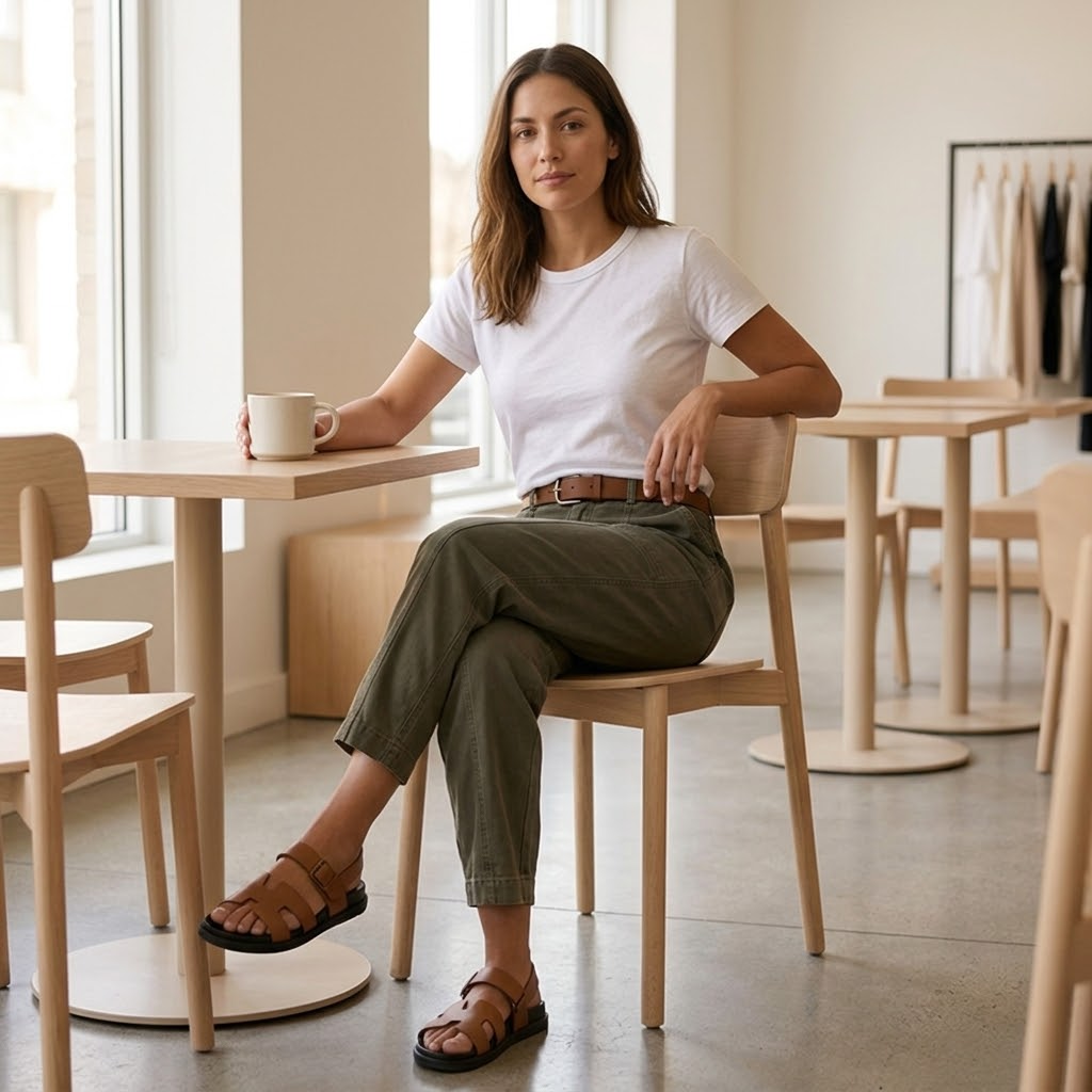 Hose mit hohem Bund und schmalem Bein für Damen