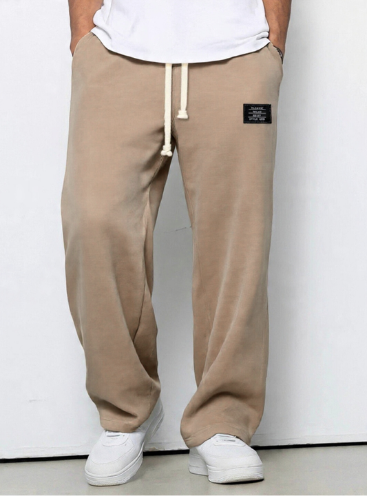 Herren Wide-Leg-Hose mit Kordelzug, Waffelstruktur