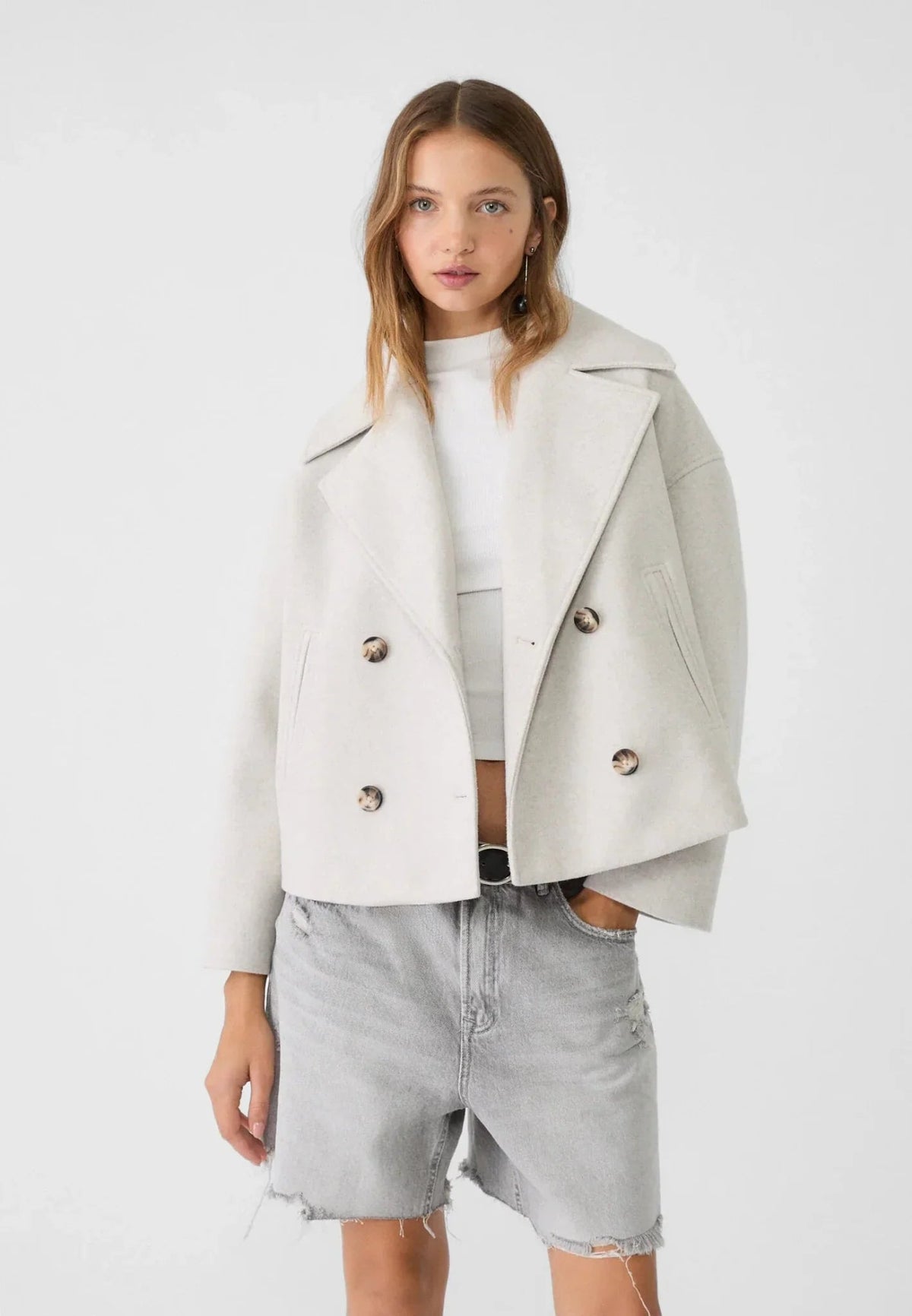 Jacke mit Kurzschnitt und Reverskragen für Damen