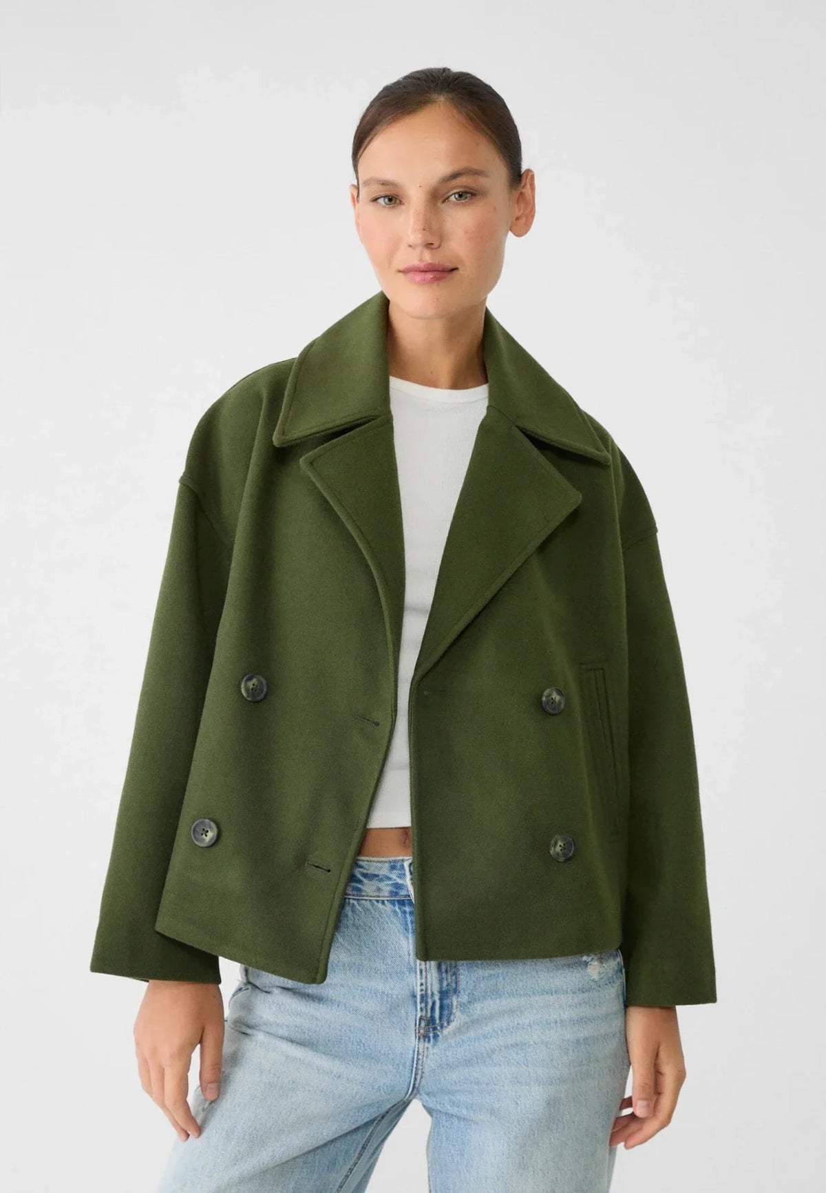 Jacke mit Kurzschnitt und Reverskragen für Damen