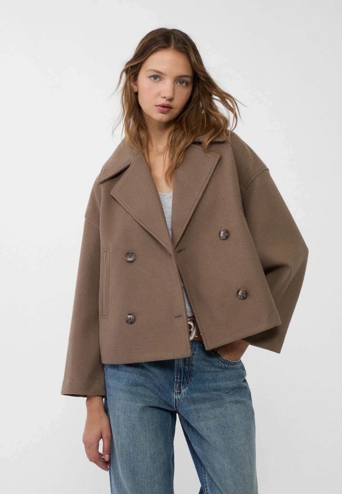 Jacke mit Kurzschnitt und Reverskragen für Damen