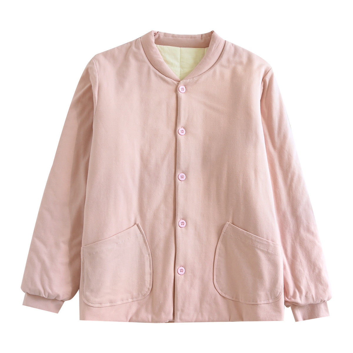 Jacke mit Stehkragen und Knopfleiste für Damen in Rosa - Ansicht 2