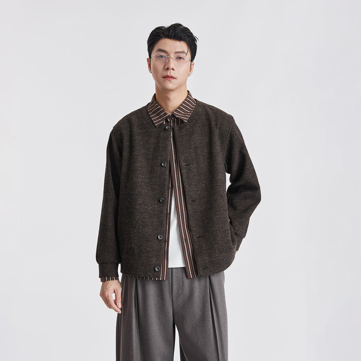 Jacke mit Streifen und Lagenoptik für Herren