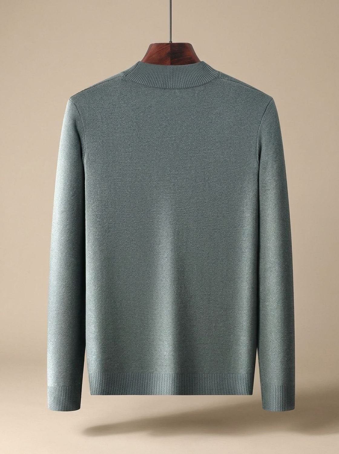 Jacquard-Strickpullover Herren Regular Fit mit geripptem Stehkragen