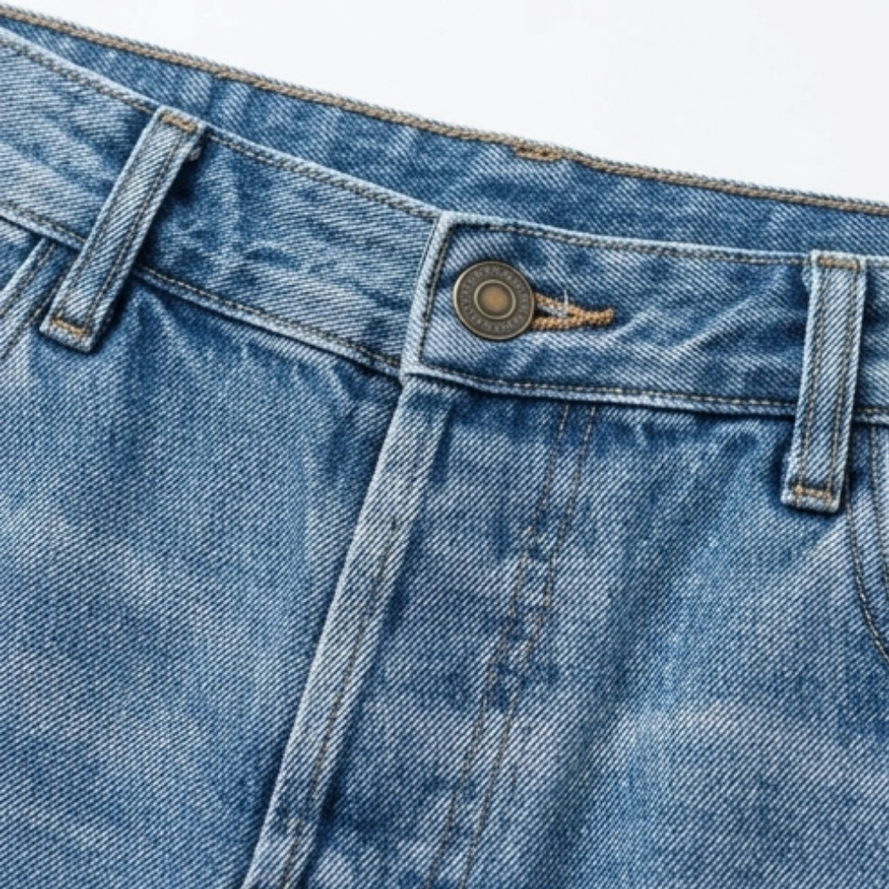 Jeans mit geradem Bein und Fransensaum für Damen