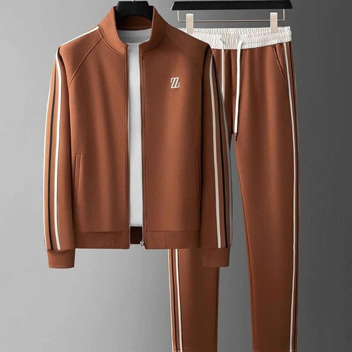 Jogginganzug Herren mit Streifen aus Lycra Regular Fit zweiteilig