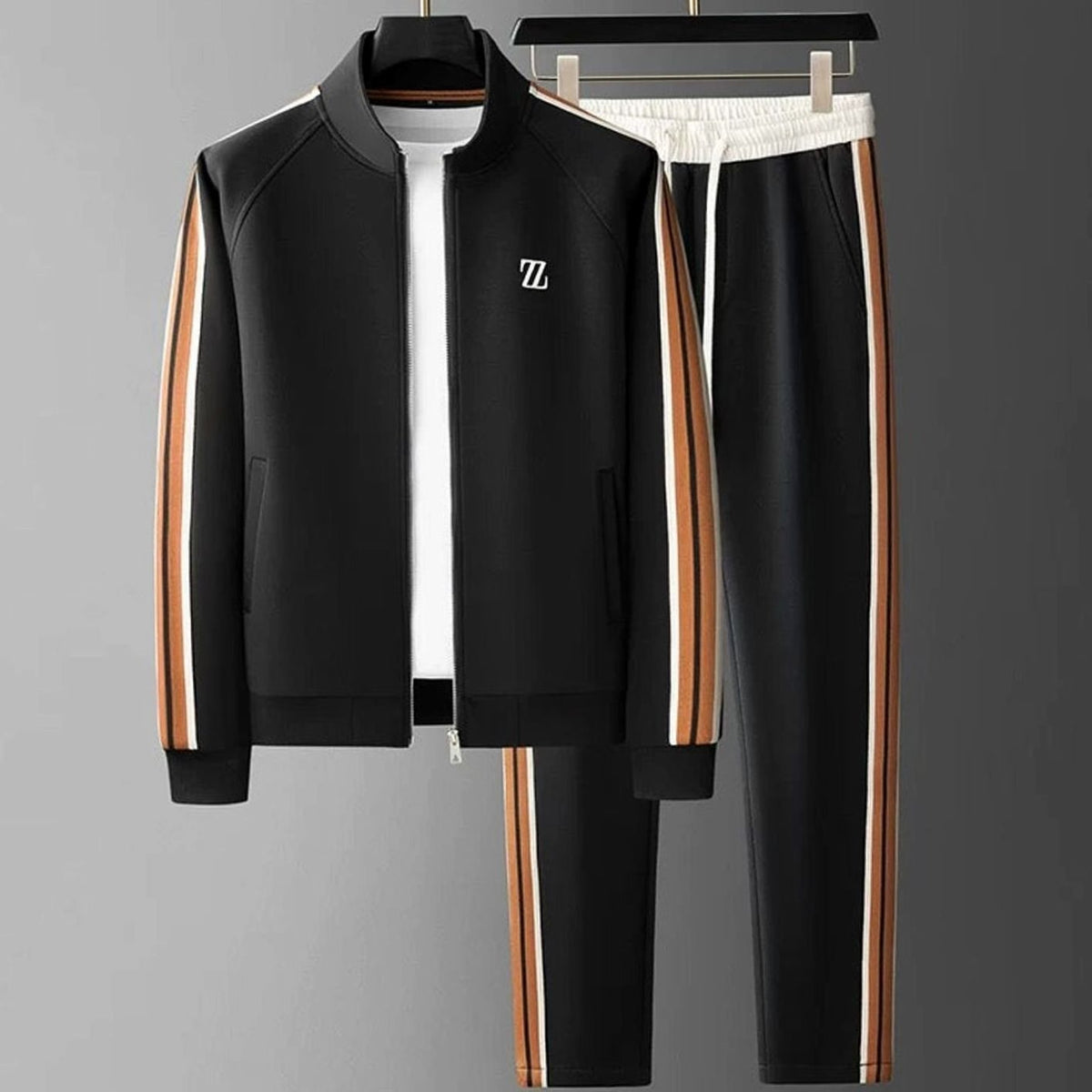 Jogginganzug Herren mit Streifen aus Lycra Regular Fit zweiteilig