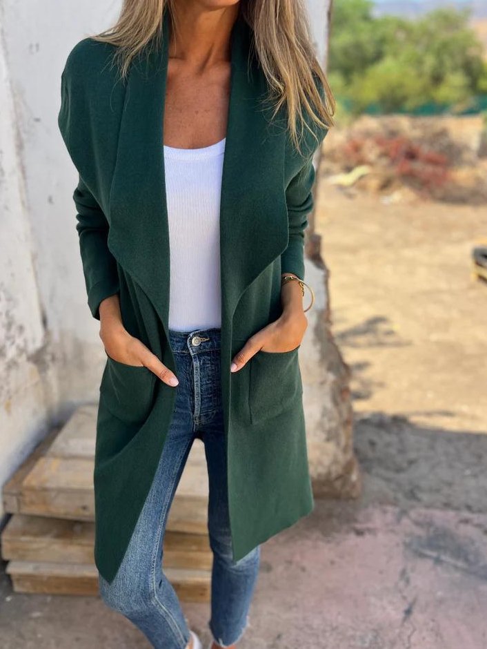 Bayer Modehaus - Damen Cardigan lang mit Schalkragen und aufgesetzten Taschen - Produktbild 7