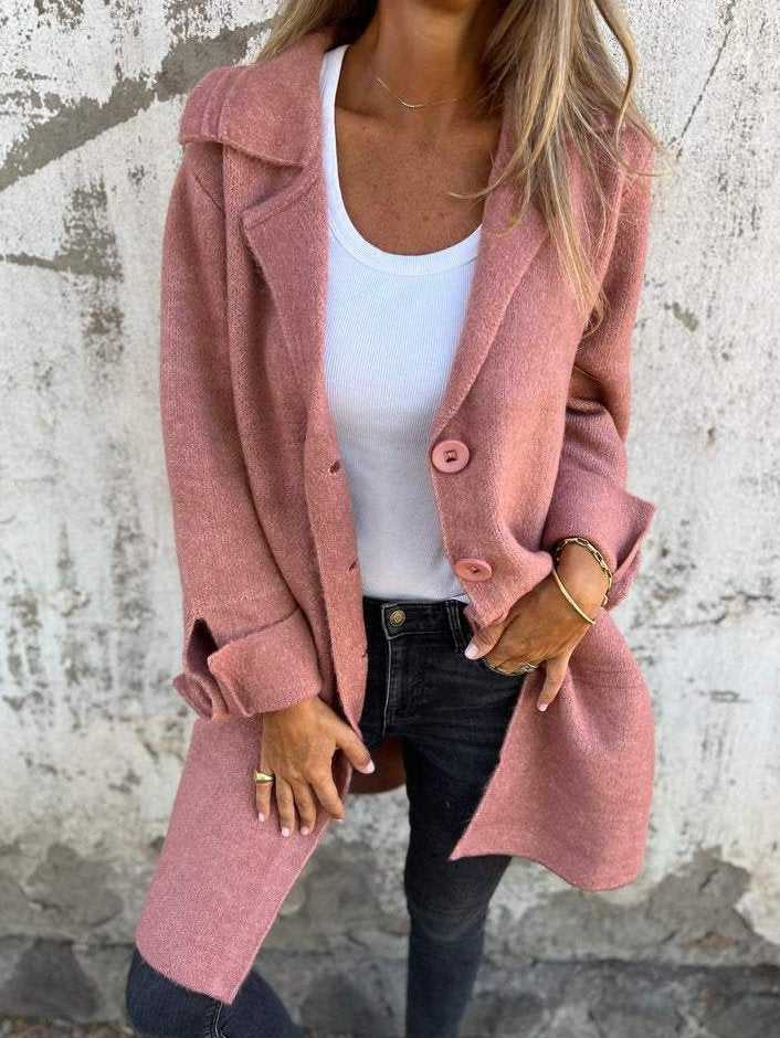 Bayer Modehaus - Damen Langer Mantel mit Reverskragen und Knopfleiste - Produktbild 1