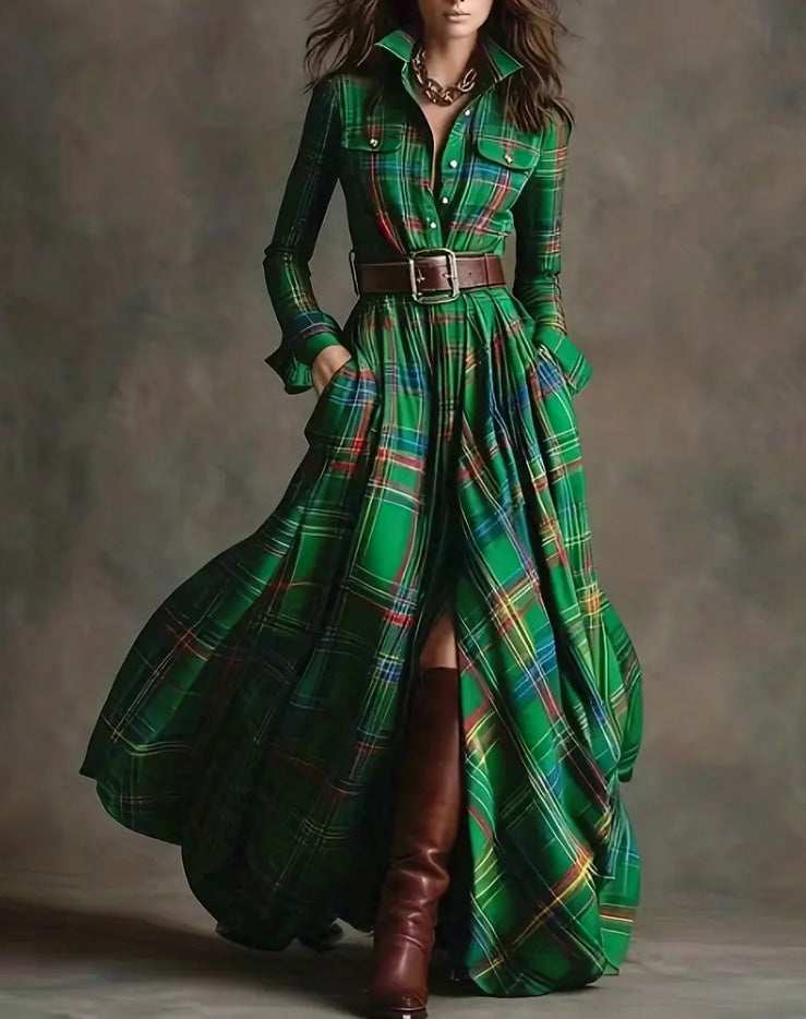 Kleid mit asymmetrischem Saum und Umlegekragen für Damen