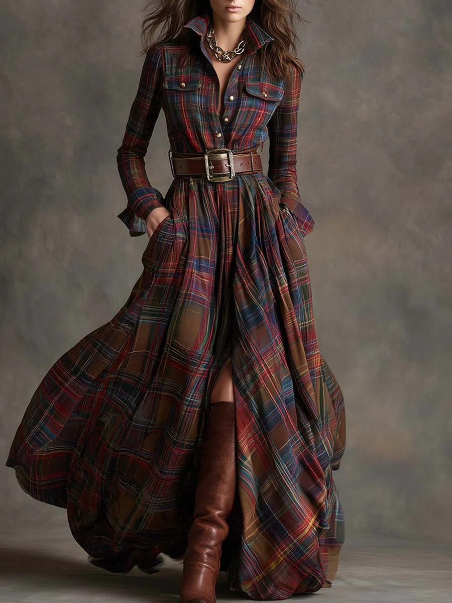 Kleid mit asymmetrischem Saum und Umlegekragen für Damen
