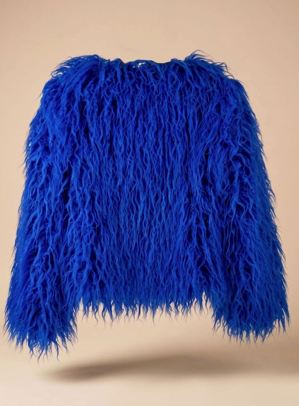 Winterjacke Damen Kunstpelzmantel Langhaarkunstfell kurz Shaggy Look