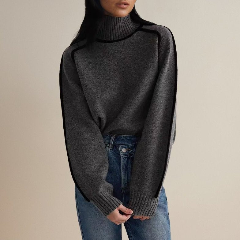 Bayer Modehaus - Damen Rollkragenpullover mit Kontraststreifen, Feinstrick - Produktbild 6